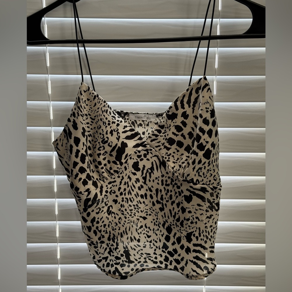 Torrid Black and Cream Animal Print Camisole